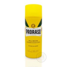 Image of PRORASO Shaving Foam Can Yellow/Dry Skin Nourishing Cocoa Butter 400ml