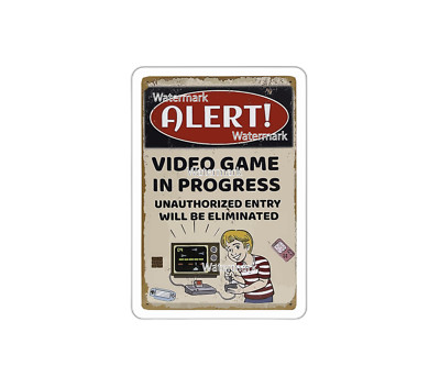 Alert Video Games In Progress Sticker Decal