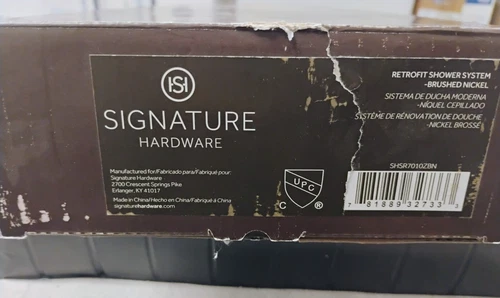 Signature Hardware Retrofit Exposed Pipe Shower System - Brushed Nickel - Picture 4 of 4