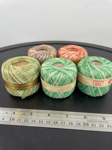 Vintage JP Coats Pearl Cotton 60 Yards Lot of 5