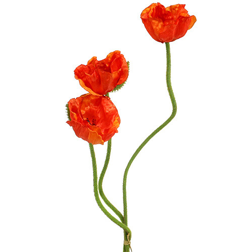 KüNstliche Mohnblumen Orange 58Cm–74Cm 3Er Set – Seidenblumen Deko, 3 StüCk-image