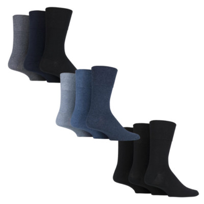 3 Paar ComfortFit Herrensocken sanfter Griff oben weich nicht elastisch UK 6-11