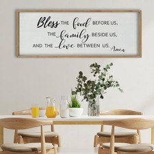 SRSZHIYUE Dining Room Wall Decor Bless the Food Before Us The Family Beside U...