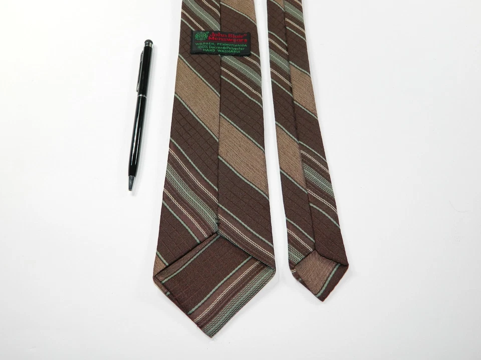 Corbata vintage para hombre John Blair HECHA EN EE. UU. WARREN PENNSYLVANIA ESTRECHA Foto 3 de 4