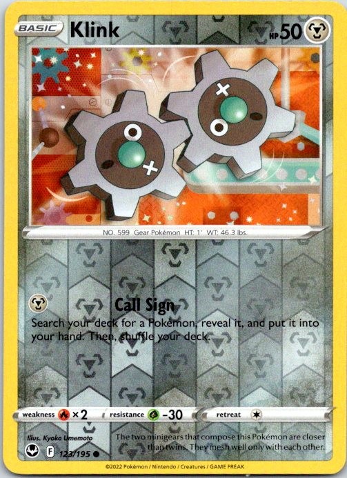 Klink Reverse Holo Common SWSH12: Silver Tempest 123/195 NM