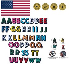 52pcs Alphabet A to Z Patches, Iron on Sew on Letters for Clothes, Mixed Colors