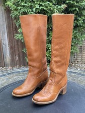 Vintage Frye Leather Tall Knee High Campus Boots Women  s 6.5 AA Made In USA