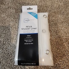 MAINSTAYS PEVA SHOWER CURTAIN LINER CLEAR 70" X 71" MEDIUM WEIGHT - NEW IN PACKA