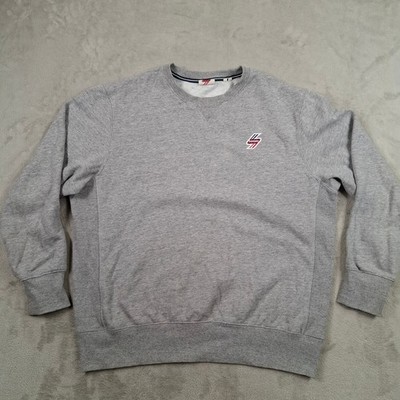 Superdry Sweatshirt Herren XXXL Grau Rundhals Logo Freizeit Pullover Pulli