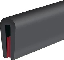 Rubber Edge Trim U Channel, Self Adhesive Sheet 1/16" x 10'L, Black