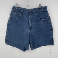 Chic Denim Vintage Cutoff Shorts Blue Jean High Waisted Raw Hem Size 13
