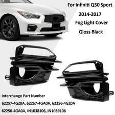 For Infiniti Q50 Sport 2014-2017 Front Bumper Fog Light Cover Bezel Trim LH & RH