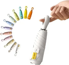 “Compact Travel Umbrella UV Protection UPF 50+ Folding Lightweight Portable”