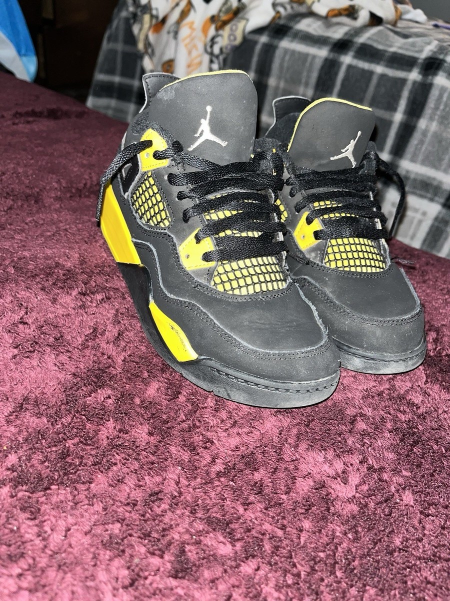 Air Jordan 4 ブラック/イエロー　12 Nike Air Jordan 4 IV Thunder GS 408452 008 Size 6.5y Black