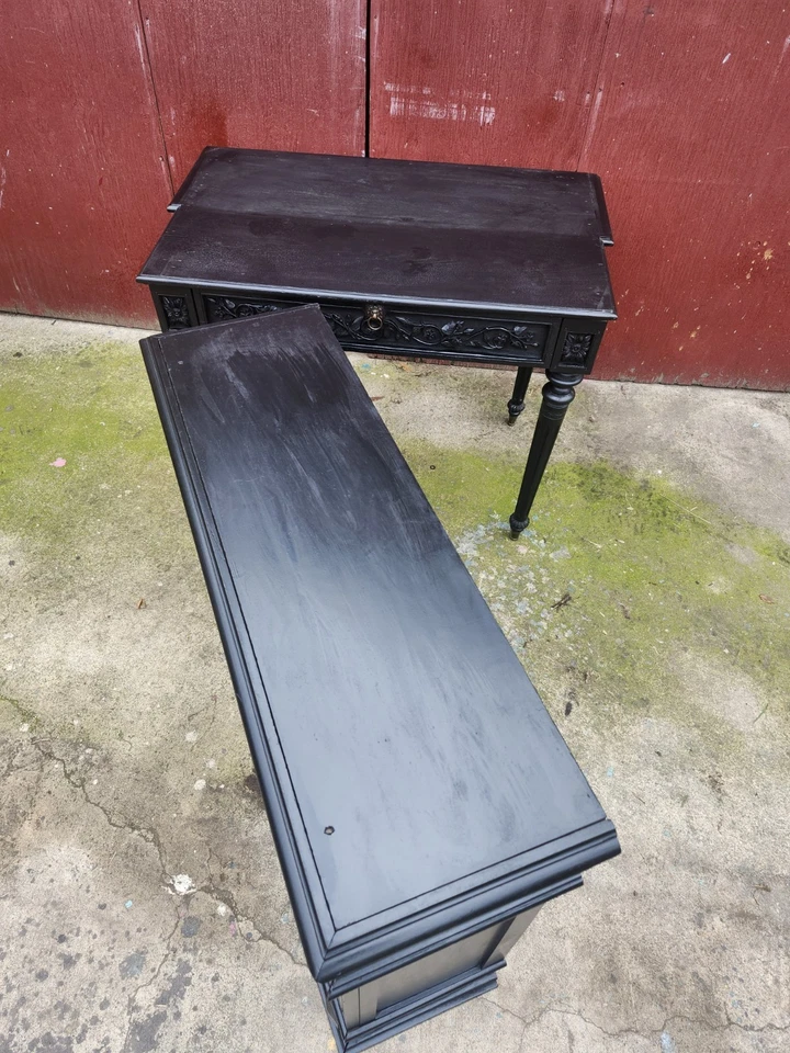 Антикварный резной азиатский черный шкаф с секретными отделениями. Около 1900 г. - Изображение 3 из 4