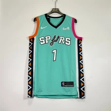 Victor Wembanyama #1 Embroidered Jersey, Green, Brand New, Men's Sizes S-2XL