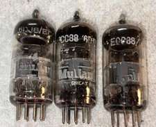 3- Mullard 6DJ8 ECC88 Vacuum Tubes TV7 Tested Strong