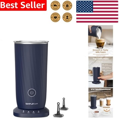 4-in-1 Electric Milk Frother Steamer Dark Blue Automatic Warm Cold Foam Maker
