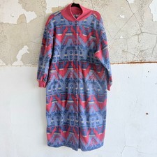 Vtg Aztec Robe Blanket Duster Southwestern Housecoat Loungewear Navajo Tribal XL