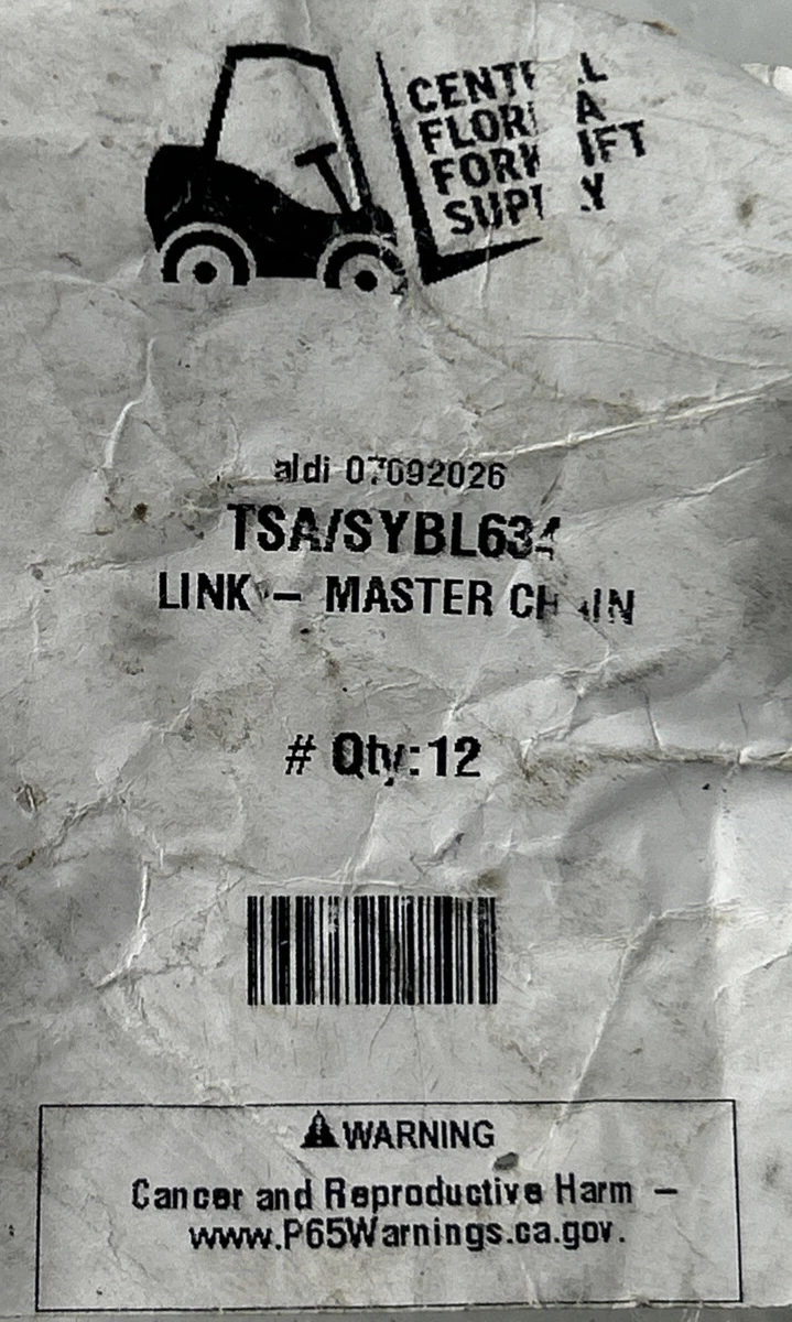 (12) Starlift TSA/SYBL634 Leaf Chain Connecting Links Forklift Chain photo 4