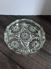 Large 8" Anchor Hocking Early American Prescut Star Of David Glass Ashtray VTG