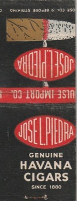 BOBTAIL MATCHBOOK COVER - JOSE PIEDRA - SAN FRANCISCO CALIFORNIA - HAVANA CIGARS