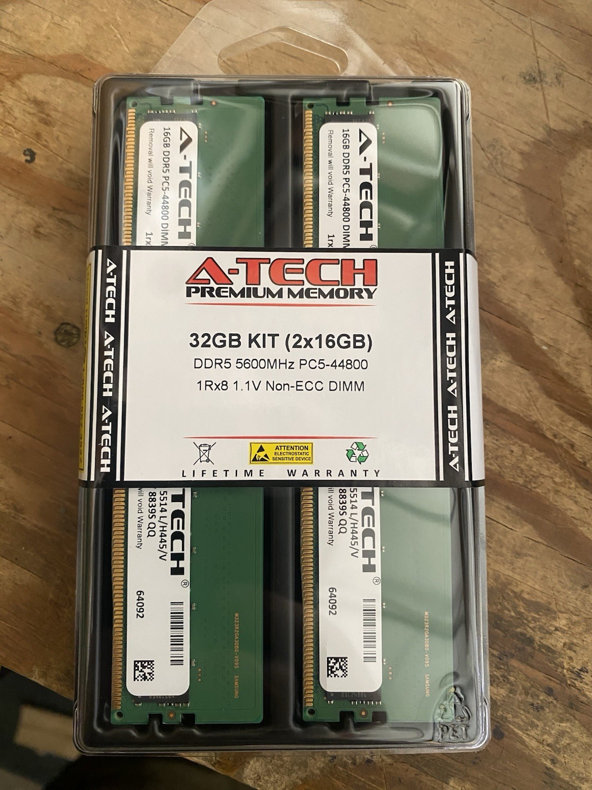 A-Tech 32GB 2x 16GB DDR5 5600 MHz Desktop DIMM PC5-44800 288-Pin Memory RAM Kit