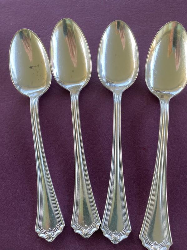 Antique Pure Nickel Silver Teaspoons Simeon - L. & George H. Rogers Company.