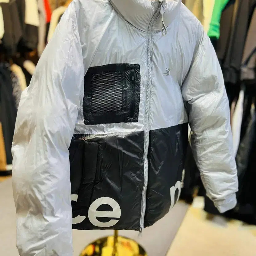 New Balance Silver/Black Padded Jacket 100 Size for Women thumbnail 7