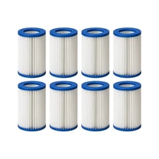 Nispira Pool Filter For Pump Bestway Flowclear Type II 58094 530-800 Gal. 8 Pk