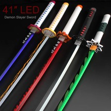 Tanjirou Giyuu Sanemi Anime Demon Slayer Katana Light Up Toy Sword Cosplay