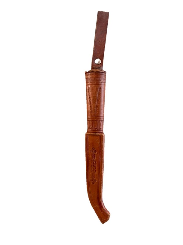 Vintage Leather Fixed Blade Puukoo ?Knife Sheath Finland ? 7” Long