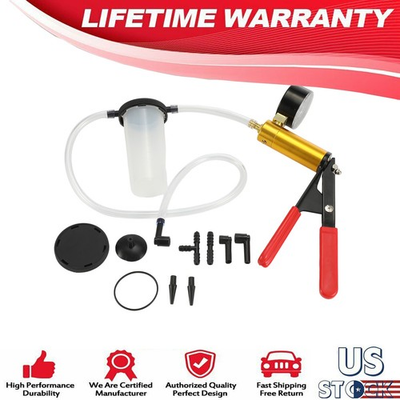 #ad Hand vacuum pressure pump tester Car motorcycle brake Fluid bleeder bleeding kit $13.84