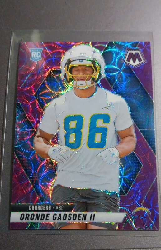 2025 Panini Mosaic - Rookies Oronde Gadsden II #374 Purple Scope Prizm (RC)
