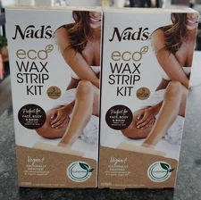 Nad's Eco Wax Strip Kit 24ct Natural Hair Waxing Kit Women, Body Bikini 2 Pks