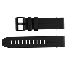22mm New Black Leather Watchband Strap Quick Wristband For Garmin Fenix 5 6 7 G