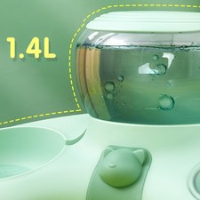 Large Capacity Pet Food And Water Bowls Crescent Type Tilt Design Automatic
