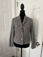 Talbots Black and White Houndstooth Blazer with Gold Buttons