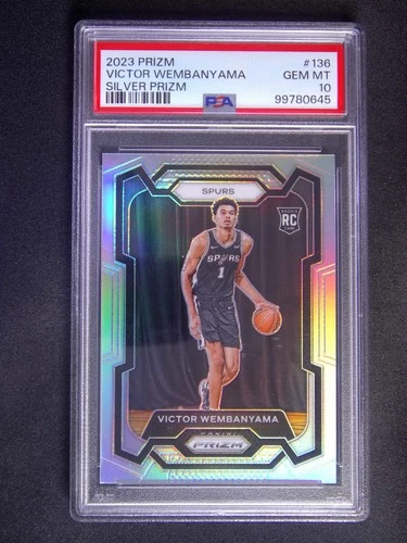 2023-24 Panini Prizm Victor Wembanyama #136 RC Rookie Silver PSA 10