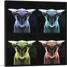 ARTCANVAS Havana Brown Cat Breed Tech Collage Canvas Art Print