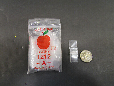 1212-A Skinny 1/2 x 1/2 2.5 mil Mini Ziplock Reclosable Baggies Yellow, 1000 Bags 