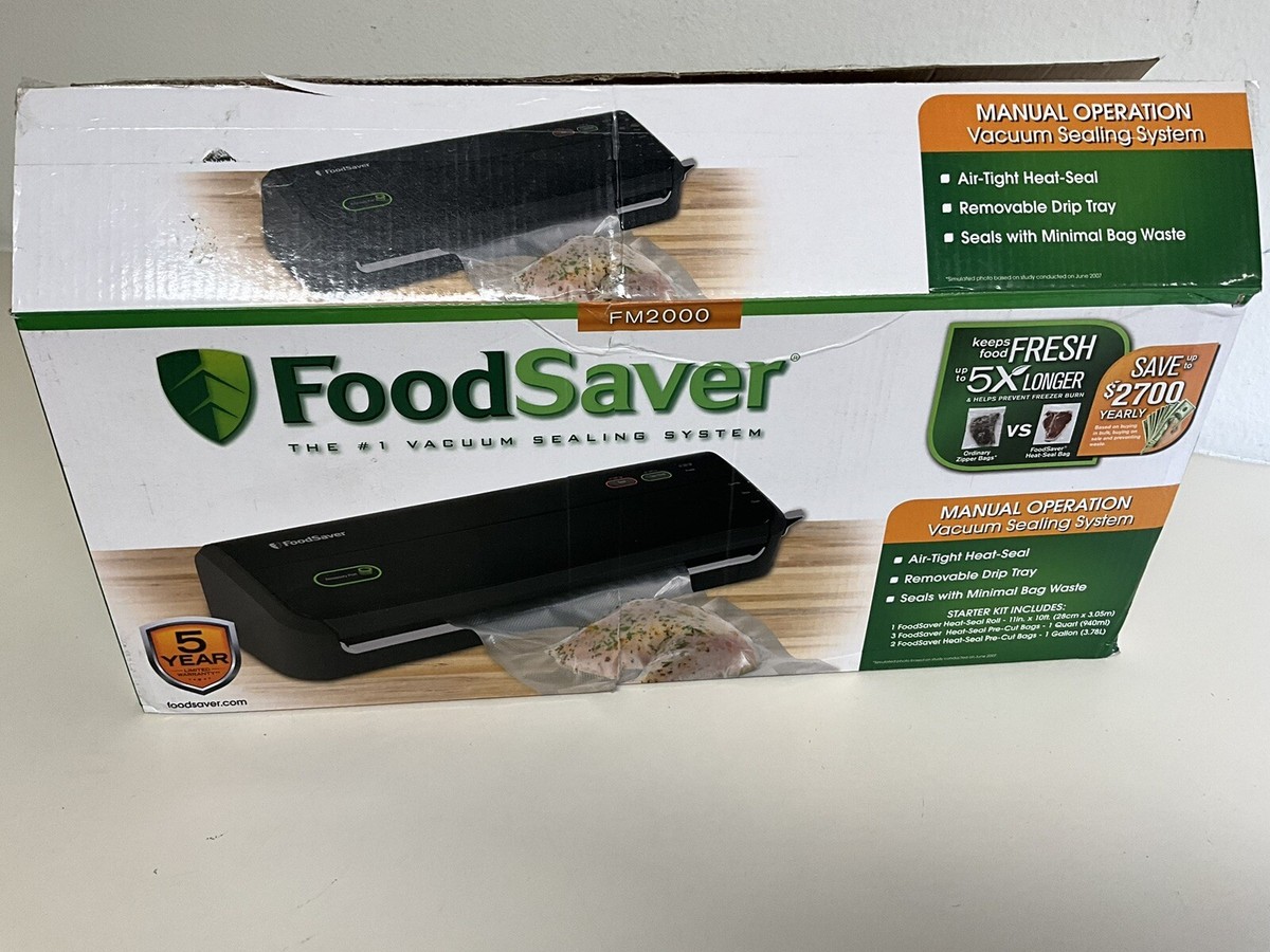 FoodSaver FM2000 Vacuum Sealer Machine with Bags - Black