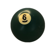 Used Individual Pool Ball Solid Green 6 Replacement Billiards 21/4"