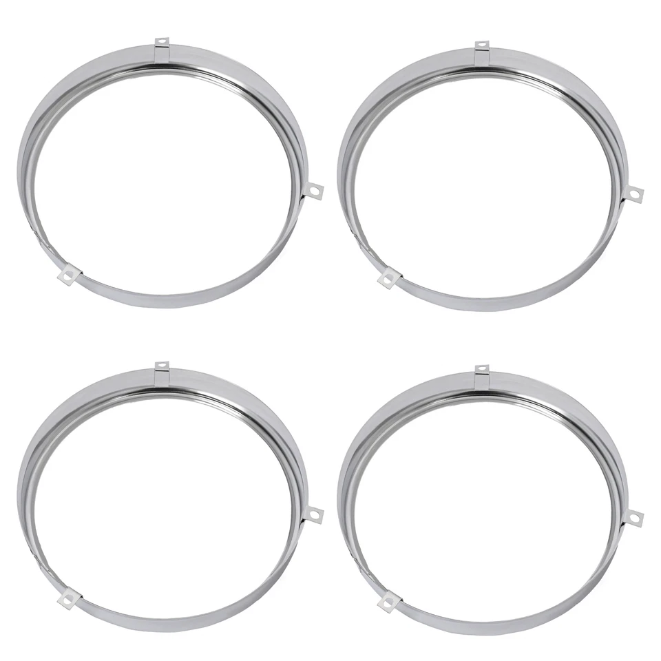 Steel Headlight Rings Kit For Chevry Chevelle 1964-70 & Pontiac GTO 66-70 Pickup Foto 2 de 4