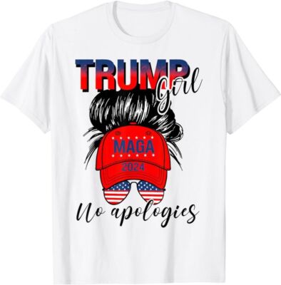 Trump Girl No Apologies Patriotic American T-Shirt VB6509