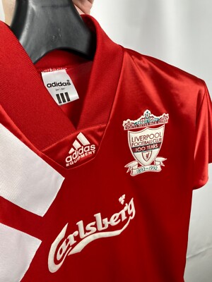 Liverpool Adidas Equipment 1992 1993 100 YEARS HOME Jersey | eBay