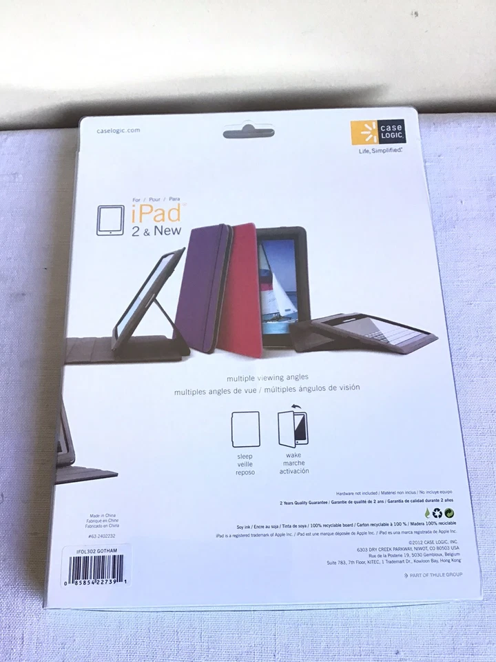 New Open Box Case Logic Purple Apple iPad 2 Multiple Viewing Angles Folio Case - Image 2 of 4