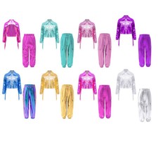 Kids Girls Jacket With Trousers Sport Sweatsuit Skateboarding Outfit Jogger