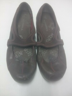 Merrell Plie Coffee Bean Brown Leather Mary Jane Flats Size 6