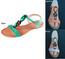 Womens Jeweled Stones Gladiator Open Toes Sandals 5 6 7